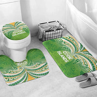Cook Islands Rugby League Bathroom Set Tatau Tribal Motifs-Light Green Color LT03 Mat Set Only (3 pcs) One Size Green - Polynesian Pride