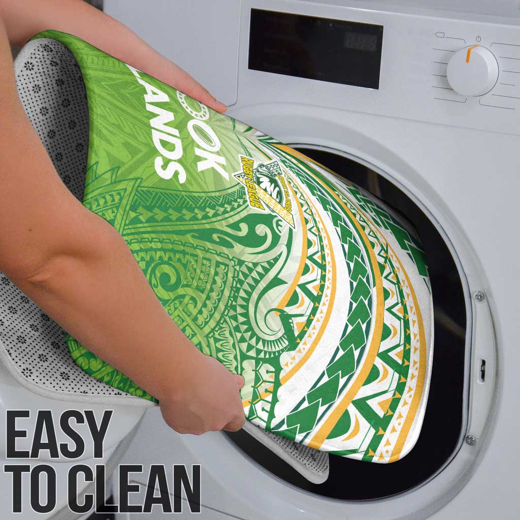 Cook Islands Rugby League Bathroom Set Tatau Tribal Motifs-Light Green Color LT03 - Polynesian Pride