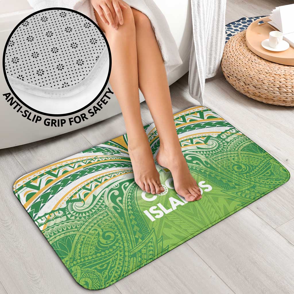 Cook Islands Rugby League Bathroom Set Tatau Tribal Motifs-Light Green Color LT03 - Polynesian Pride