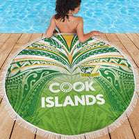 Cook Islands Rugby League Beach Blanket Tatau Tribal Motifs-Light Green Color LT03 - Polynesian Pride