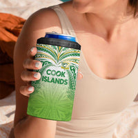 Custom Cook Islands Rugby League 4 in 1 Can Cooler Tumbler Tatau Tribal Motifs-Light Green Color LT03 - Polynesian Pride