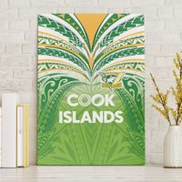 Cook Islands Rugby League Canvas Wall Art Tatau Tribal Motifs-Light Green Color LT03 Without Frame Green - Polynesian Pride