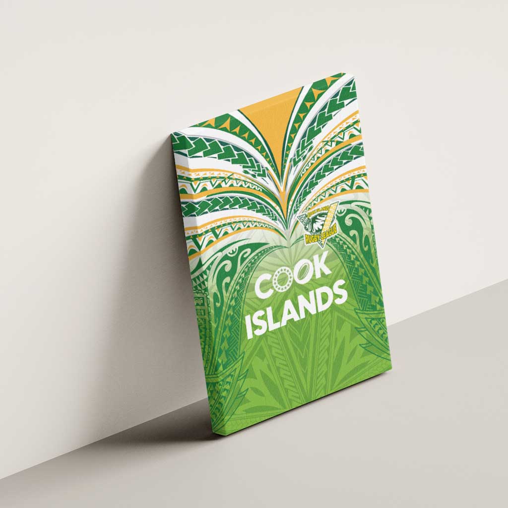 Cook Islands Rugby League Canvas Wall Art Tatau Tribal Motifs-Light Green Color LT03 - Polynesian Pride