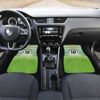 Custom Cook Islands Rugby League Car Mats Tatau Tribal Motifs-Light Green Color LT03 Set 2pcs - Front Green - Polynesian Pride