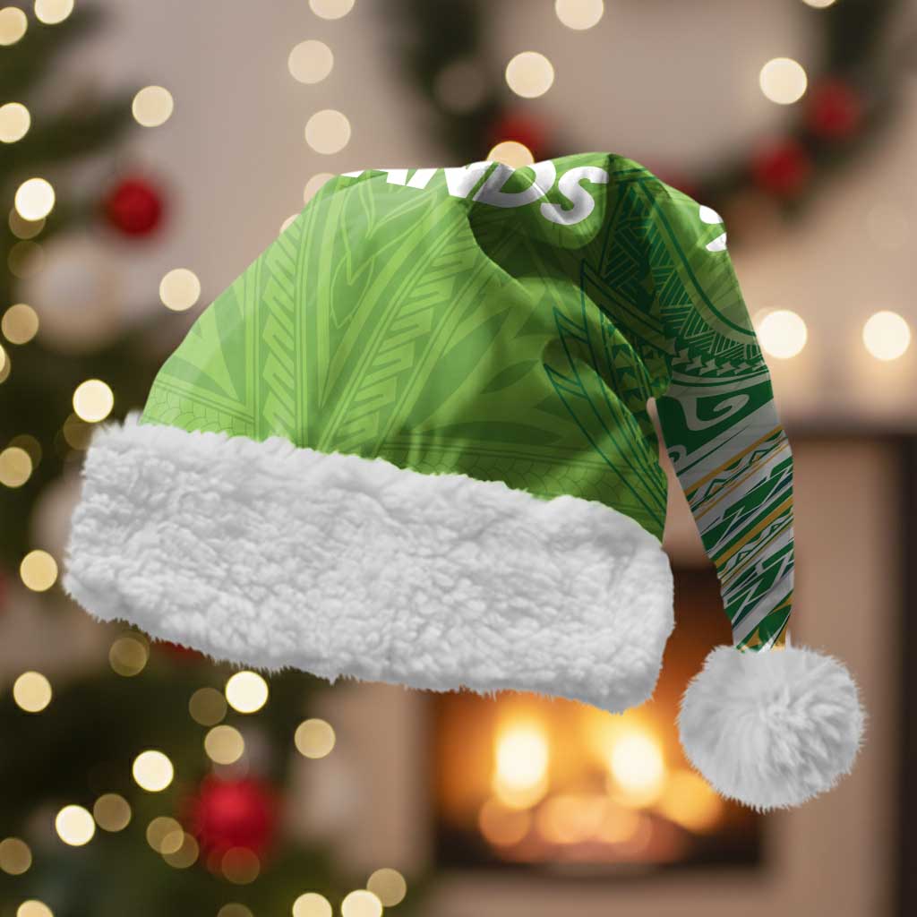 Cook Islands Rugby League Christmas Santa Hat Tatau Tribal Motifs-Light Green Color - Polynesian Pride