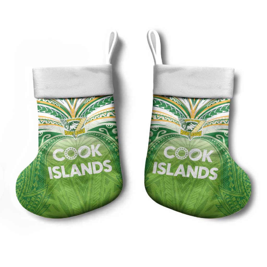 Cook Islands Rugby League Christmas Stocking Tatau Tribal Motifs-Light Green Color LT03 - Polynesian Pride