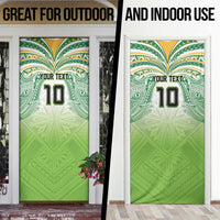 Custom Cook Islands Rugby League Door Cover Tatau Tribal Motifs-Light Green Color LT03 - Polynesian Pride