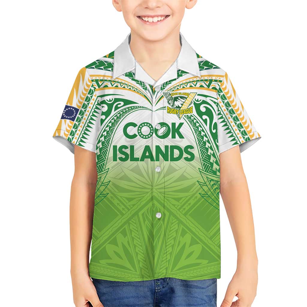 Custom Cook Islands Rugby League Hawaiian Shirt Tatau Tribal Motifs-Light Green Color LT03 - Polynesian Pride