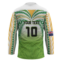 Custom Cook Islands Rugby League Hockey Jersey Tatau Tribal Motifs-Light Green Color LT03 - Polynesian Pride