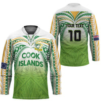 Custom Cook Islands Rugby League Hockey Jersey Tatau Tribal Motifs-Light Green Color LT03 - Polynesian Pride