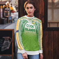 Custom Cook Islands Rugby League Ugly Christmas Sweater Tatau Tribal Motifs-Light Green Color LT03 - Polynesian Pride