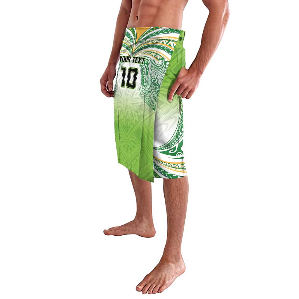 Custom Cook Islands Rugby League Lavalava Tatau Tribal Motifs-Light Green Color LT03 - Polynesian Pride