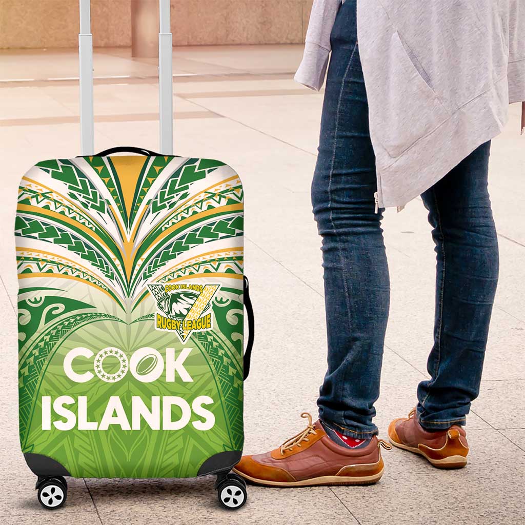 Cook Islands Rugby League Luggage Cover Tatau Tribal Motifs-Light Green Color LT03 Green - Polynesian Pride