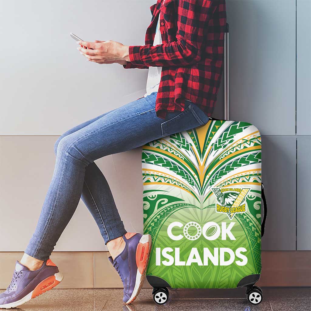 Cook Islands Rugby League Luggage Cover Tatau Tribal Motifs-Light Green Color LT03 - Polynesian Pride