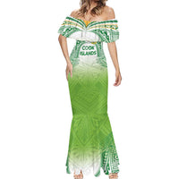 Custom Cook Islands Rugby League Mermaid Dress Tatau Tribal Motifs-Light Green Color LT03 - Polynesian Pride