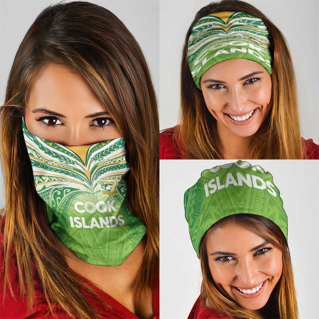 Cook Islands Rugby League Neck Gaiter Tatau Tribal Motifs-Light Green Color LT03 - Polynesian Pride