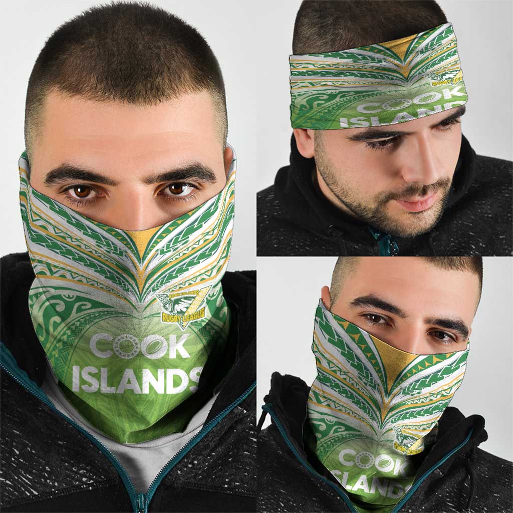 Cook Islands Rugby League Neck Gaiter Tatau Tribal Motifs-Light Green Color LT03 - Polynesian Pride