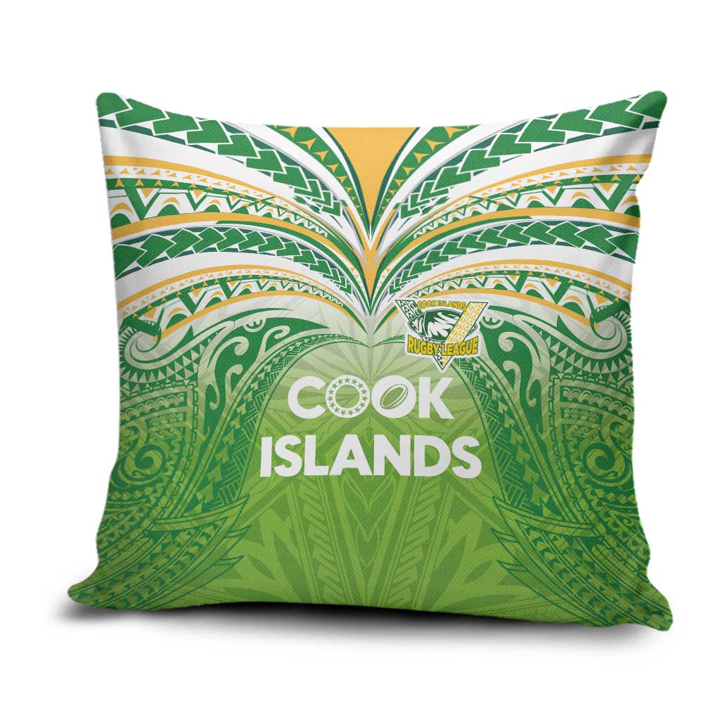 Cook Islands Rugby League Pillow Cover Tatau Tribal Motifs-Light Green Color LT03 Green - Polynesian Pride