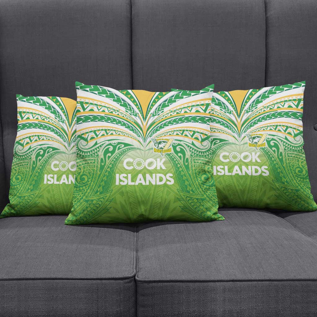 Cook Islands Rugby League Pillow Cover Tatau Tribal Motifs-Light Green Color LT03 - Polynesian Pride