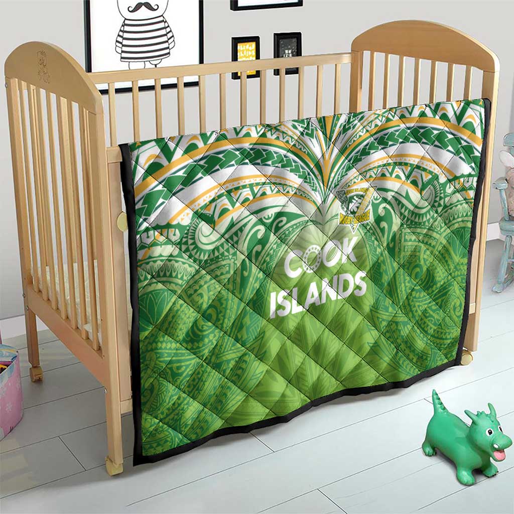 Cook Islands Rugby League Quilt Tatau Tribal Motifs-Light Green Color LT03 - Polynesian Pride