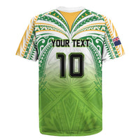 Custom Cook Islands Rugby League Rugby Jersey - Tatau Tribal Motifs Light Green LT03 - Polynesian Pride