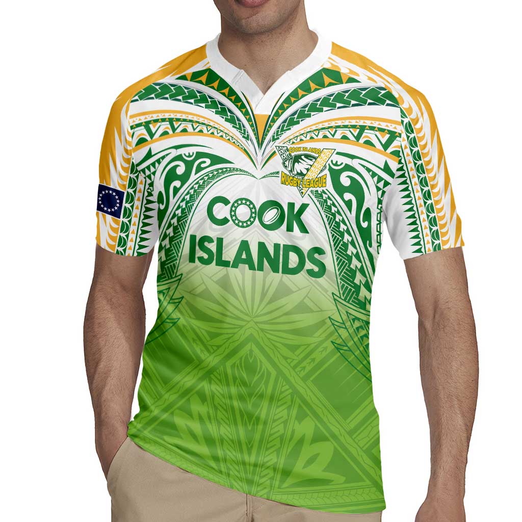 Custom Cook Islands Rugby League Rugby Jersey - Tatau Tribal Motifs Light Green LT03 - Polynesian Pride
