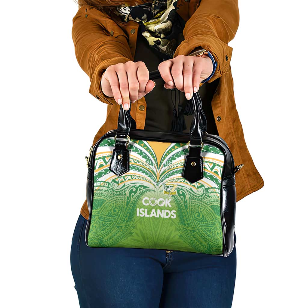 Cook Islands Rugby League Shoulder Handbag Tatau Tribal Motifs-Light Green Color LT03 One Size Green - Polynesian Pride