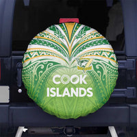 Cook Islands Rugby League Spare Tire Cover Tatau Tribal Motifs-Light Green Color LT03 No hole Green - Polynesian Pride