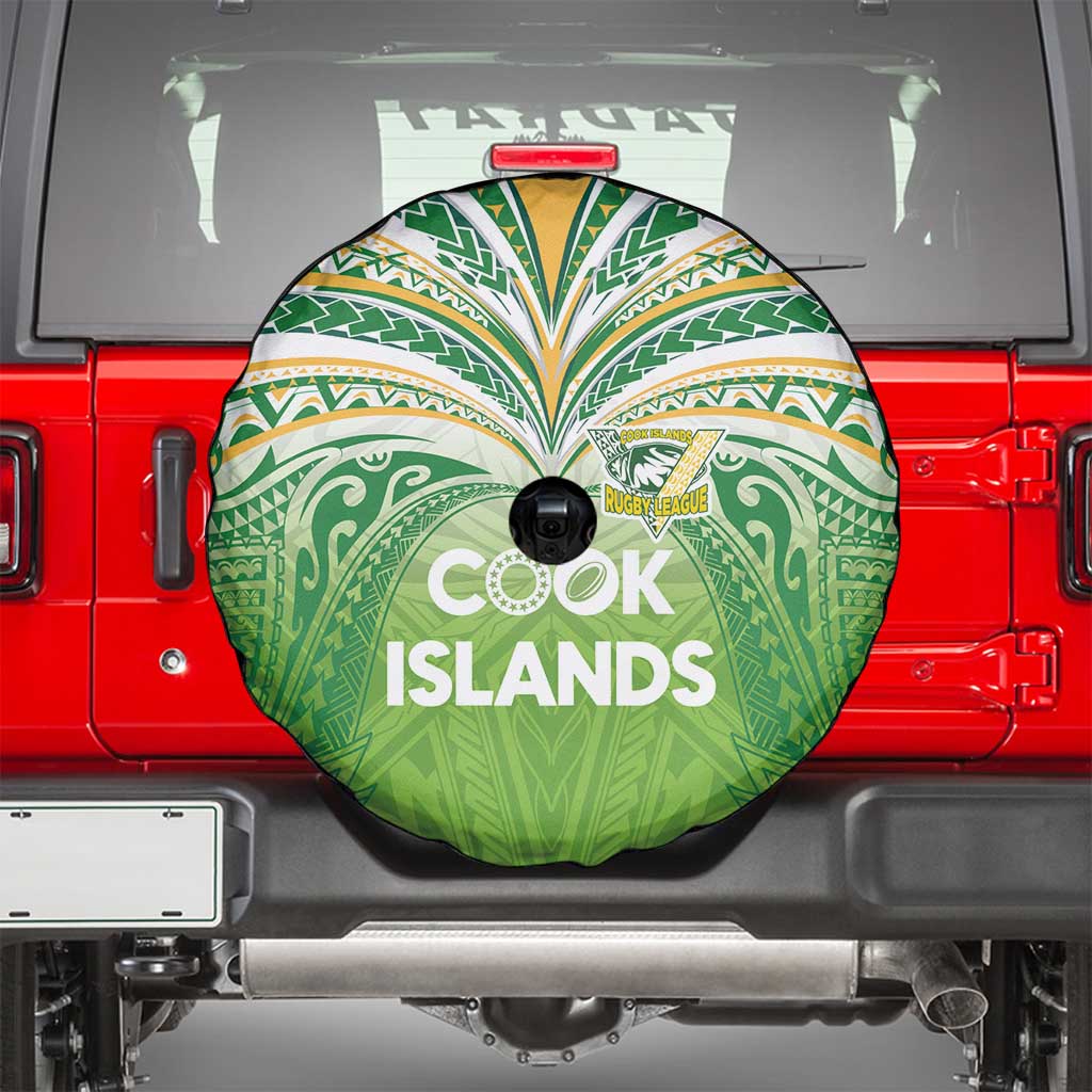 Cook Islands Rugby League Spare Tire Cover Tatau Tribal Motifs-Light Green Color LT03 - Polynesian Pride
