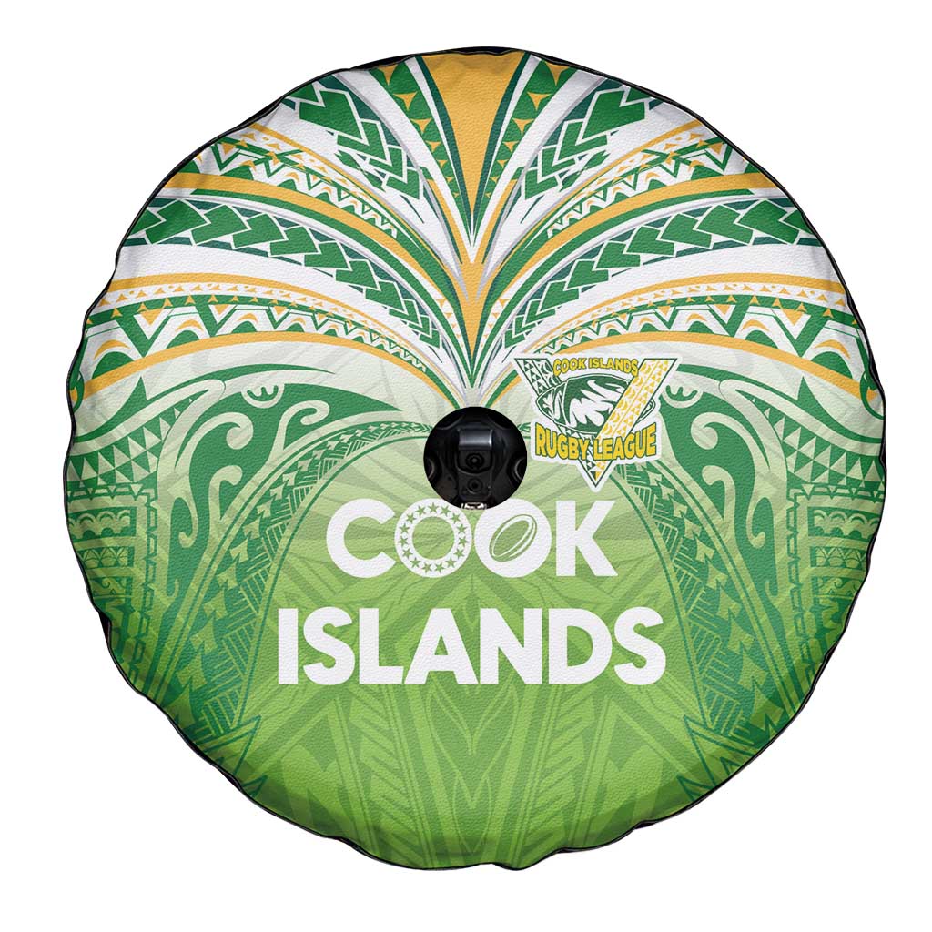 Cook Islands Rugby League Spare Tire Cover Tatau Tribal Motifs-Light Green Color LT03 - Polynesian Pride