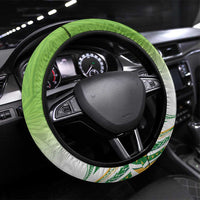 Cook Islands Rugby League Steering Wheel Cover Tatau Tribal Motifs-Light Green Color LT03 Universal Fit Green - Polynesian Pride