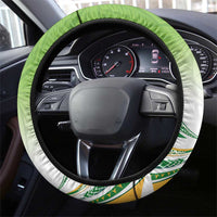Cook Islands Rugby League Steering Wheel Cover Tatau Tribal Motifs-Light Green Color LT03 - Polynesian Pride