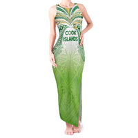 Custom Cook Islands Rugby League Tank Maxi Dress Tatau Tribal Motifs-Light Green Color LT03 Women Green - Polynesian Pride