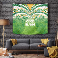 Cook Islands Rugby League Tapestry Tatau Tribal Motifs-Light Green Color LT03 Green - Polynesian Pride