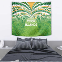Cook Islands Rugby League Tapestry Tatau Tribal Motifs-Light Green Color LT03 - Polynesian Pride