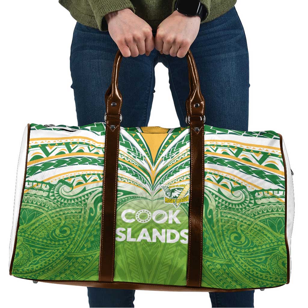Cook Islands Rugby League Travel Bag Tatau Tribal Motifs-Light Green Color LT03 Green - Polynesian Pride