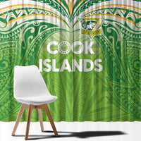 Cook Islands Rugby League Window Curtain Tatau Tribal Motifs-Light Green Color LT03 - Polynesian Pride