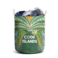 Cook Islands Rugby League Laundry Basket Tatau Tribal Motifs-Dark Green Color LT03 - Polynesian Pride
