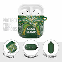 Cook Islands Rugby League AirPods Case Tatau Tribal Motifs-Dark Green Color LT03 - Polynesian Pride