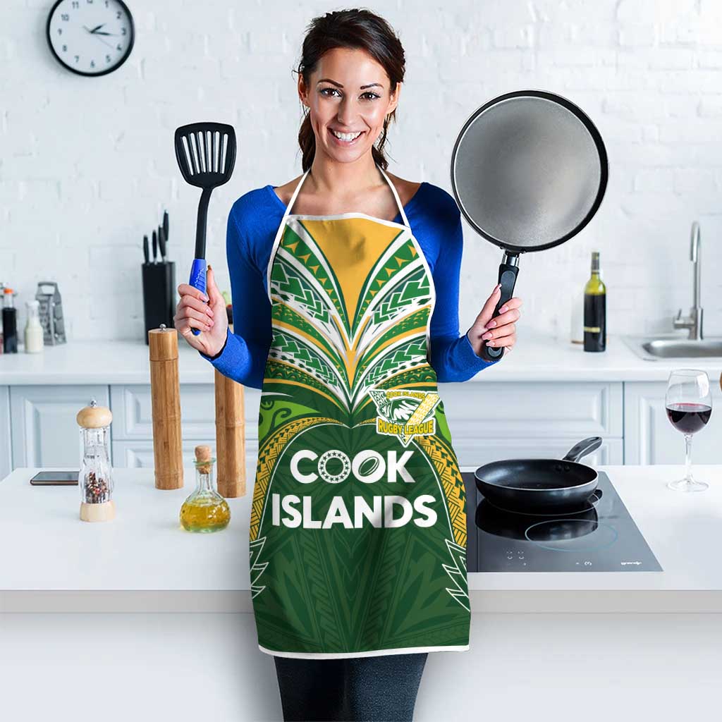 Cook Islands Rugby League Apron Tatau Tribal Motifs-Dark Green Color LT03 - Polynesian Pride