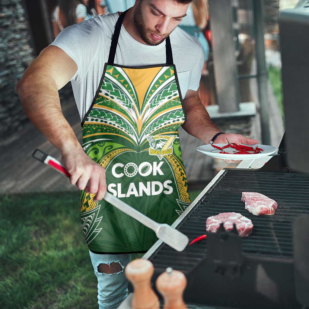 Cook Islands Rugby League Apron Tatau Tribal Motifs-Dark Green Color LT03 - Polynesian Pride