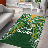 Cook Islands Rugby League Area Rug Tatau Tribal Motifs-Dark Green Color LT03 - Polynesian Pride