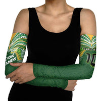 Custom Cook Islands Rugby League Arm Sleeves Tatau Tribal Motifs-Dark Green Color LT03 - Polynesian Pride