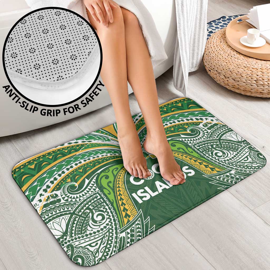 Cook Islands Rugby League Bathroom Set Tatau Tribal Motifs-Dark Green Color LT03 - Polynesian Pride