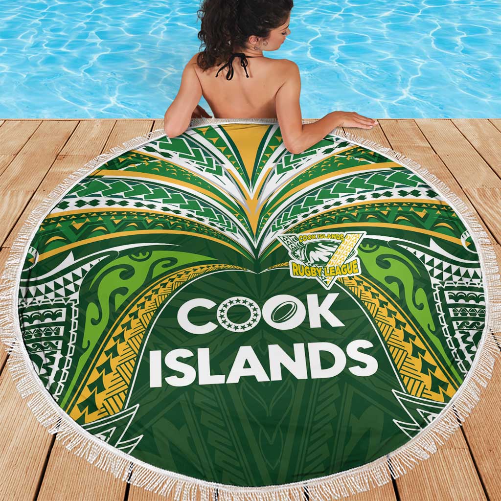 Cook Islands Rugby League Beach Blanket Tatau Tribal Motifs-Dark Green Color LT03 - Polynesian Pride