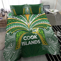 Cook Islands Rugby League Bedding Set Tatau Tribal Motifs-Dark Green Color LT03 - Polynesian Pride