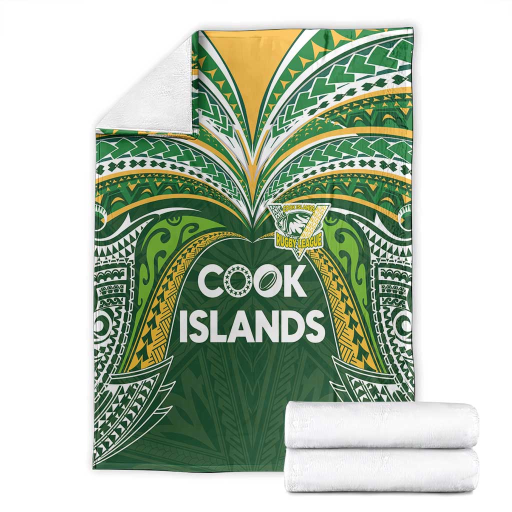 Cook Islands Rugby League Blanket Tatau Tribal Motifs-Dark Green Color LT03 - Polynesian Pride