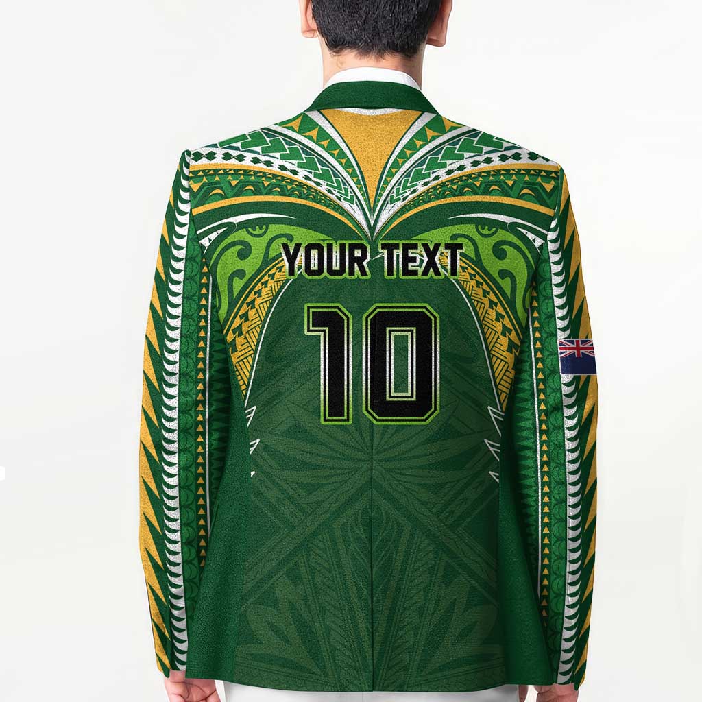 Custom Cook Islands Rugby League Blazer Tatau Tribal Motifs-Dark Green Color LT03 - Polynesian Pride
