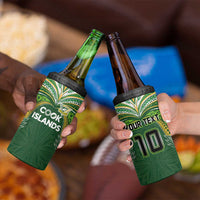 Custom Cook Islands Rugby League 4 in 1 Can Cooler Tumbler Tatau Tribal Motifs-Dark Green Color LT03 - Polynesian Pride