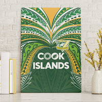 Cook Islands Rugby League Canvas Wall Art Tatau Tribal Motifs-Dark Green Color LT03 Without Frame Green - Polynesian Pride